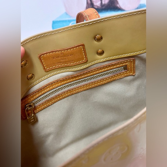 LOUIS VUITTON SMALL HAND BAG/ light yellow color comes with COA bundle - Picture 13 of 16